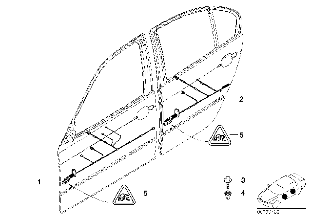 2003 BMW 330Ci Door Cable Harness Diagram