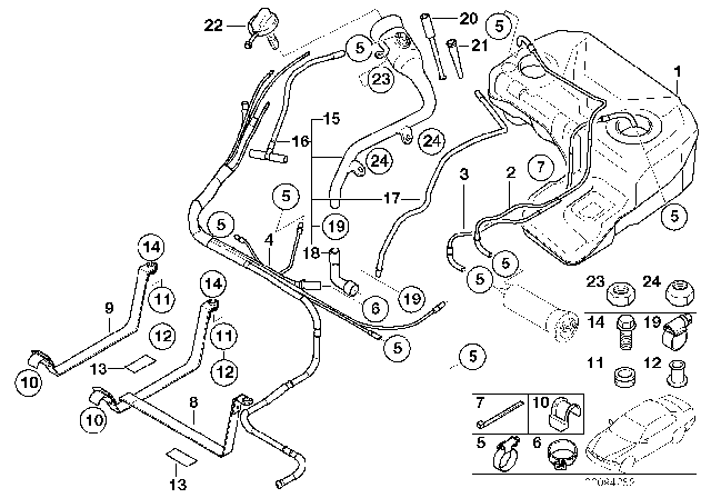 2002 BMW X5 Fuel Tank / Attaching Parts Diagram 1