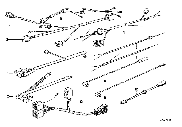 1988 BMW M6 Negative Battery Cable Diagram for 61121375367