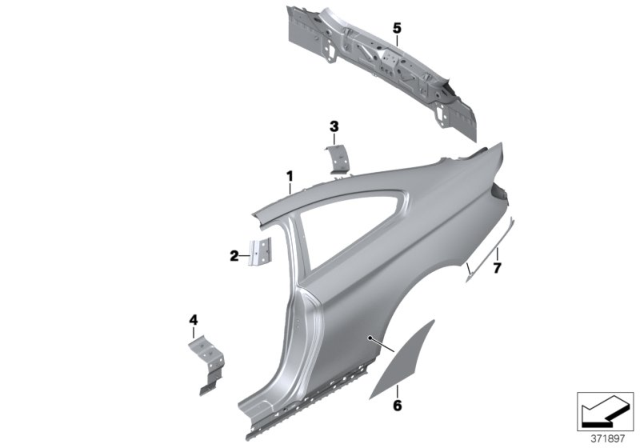 2019 BMW 440i Side Panel / Tail Trim Diagram
