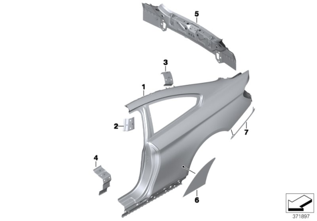 2020 BMW M4 Side Panel / Tail Trim Diagram