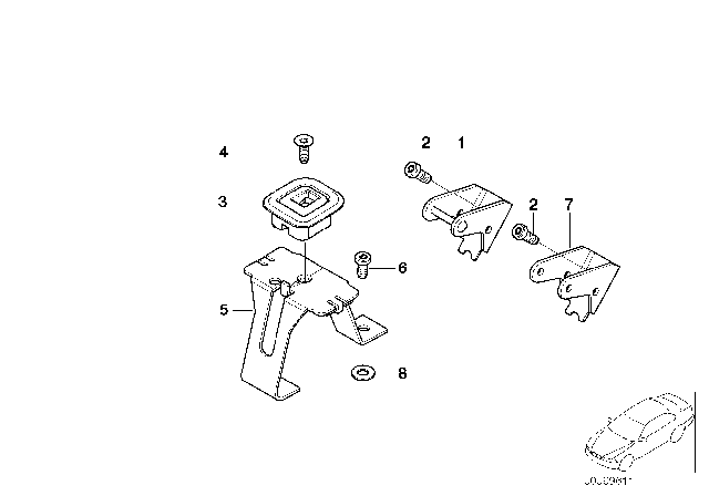 2008 BMW Alpina B7 Isofix Bracket Diagram for 72147005841