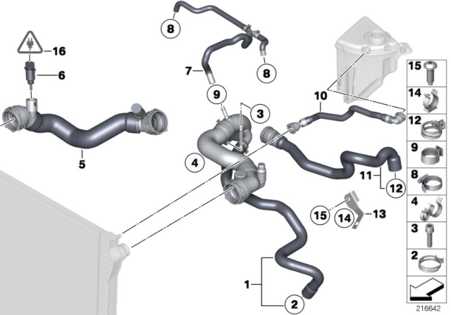 2011 BMW 750i Coolant Hose Diagram for 17127595250