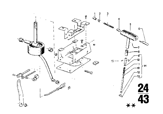 1976 BMW 3.0Si Gear Shift / Parking Lock (ZF 3HP22) Diagram 3