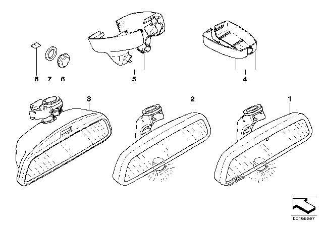 2006 BMW 650i Interior Mirror Diagram