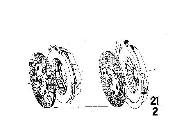 1972 BMW 2002tii Gearshift / Clutch Diagram