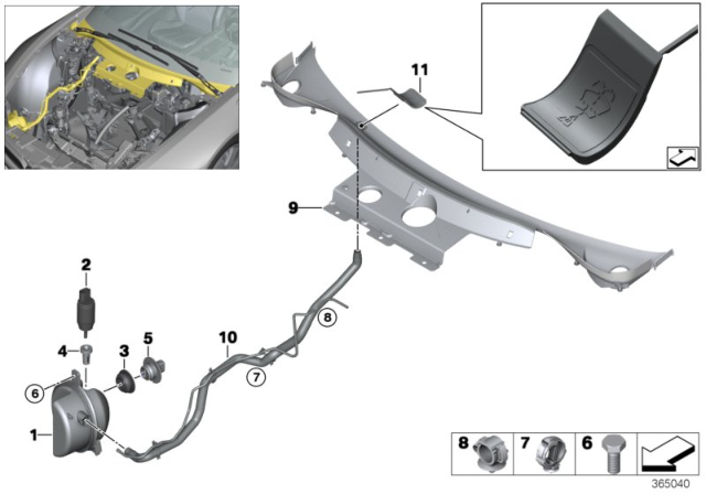 2020 BMW i8 Pipe Support Diagram for 61667377665