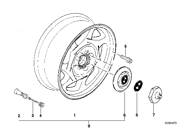 1992 BMW 850i Turbine Styling Diagram