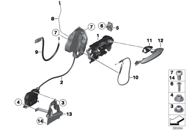 2016 BMW M6 Locking System, Door Diagram 1