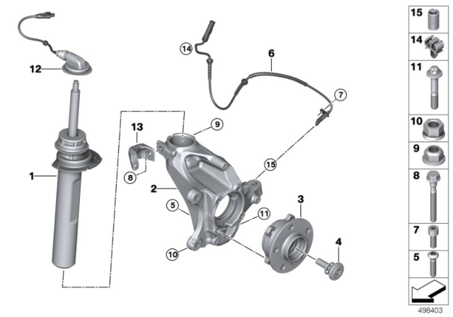 SPRING STRUT FRONT LEFT VDC Diagram for 37106885339