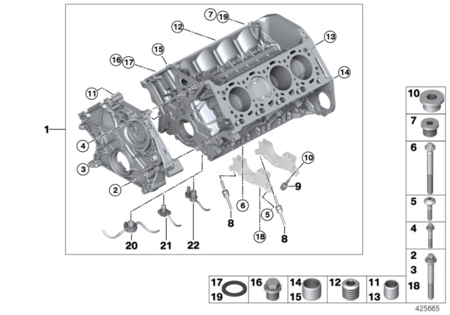 2013 BMW X6 Engine Block With Piston Diagram for 11112296651