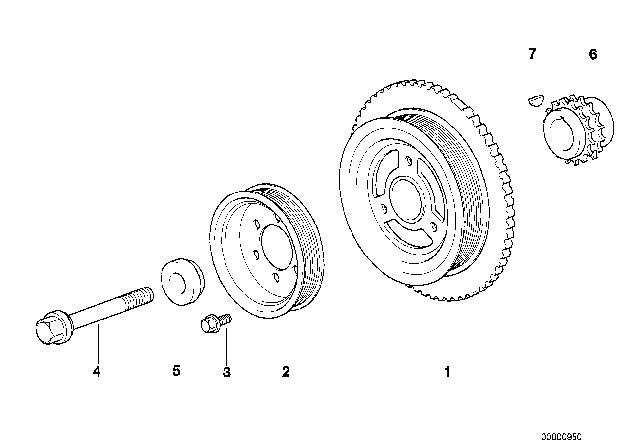 1997 BMW 318i Belt Drive-Vibration Damper Diagram