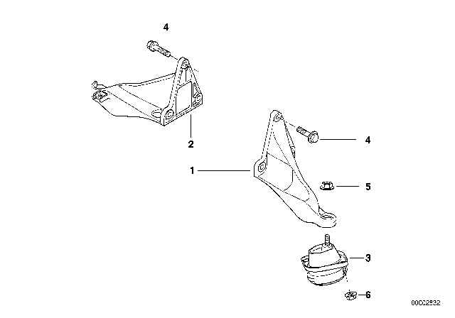 1995 BMW 750iL Engine Suspension Diagram