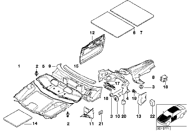 1996 BMW 750iL Sound Insulating Diagram 1