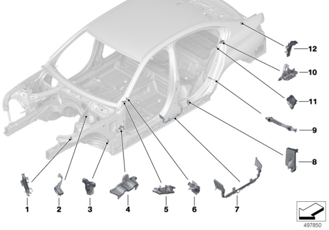 2019 BMW 330i xDrive MOLDED PART COLUMN A, EXTERI Diagram for 41007337531