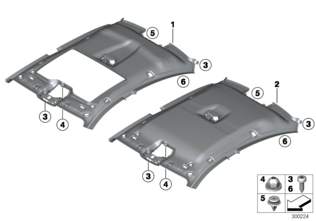 2019 BMW M6 Headlining Diagram