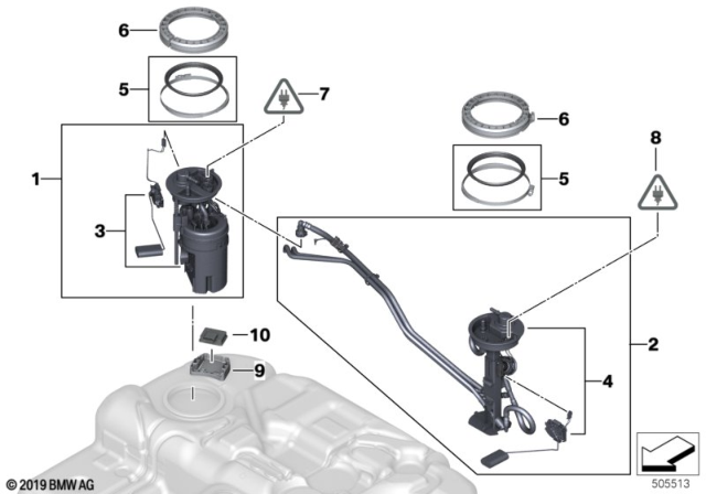 2011 BMW X6 Fuel Pump And Fuel Level Sensor Diagram