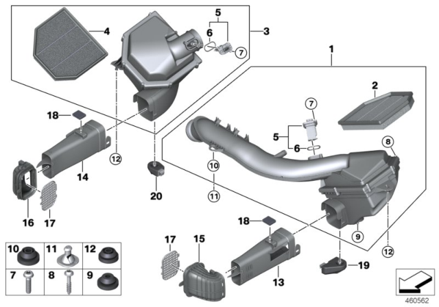 2020 BMW M4 Intake Silencer / Filter Cartridge Diagram
