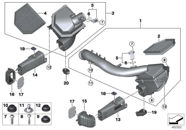 2015 BMW M4 Intake Silencer Left Diagram for 13717846269