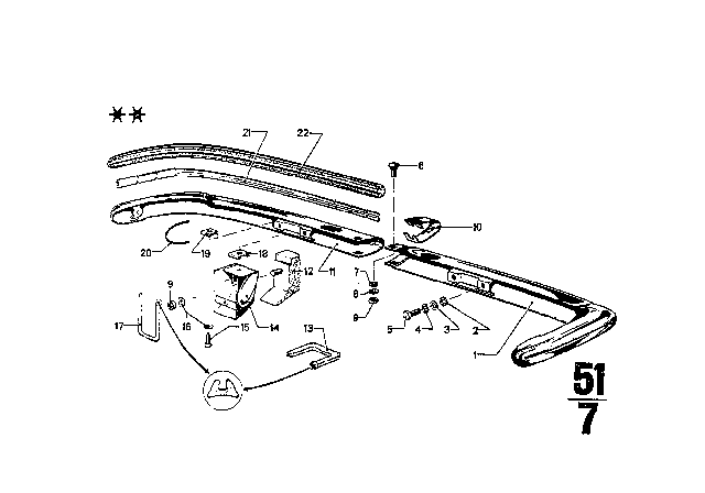 1969 BMW 2800CS Synthetic Strip Diagram for 51121811179