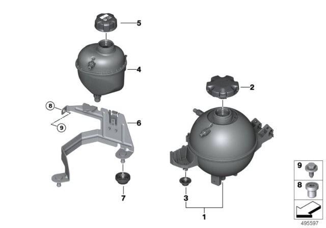 2020 BMW X4 M Coolant Expansion Tank Diagram for 17138742660