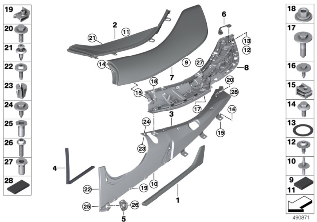 2020 BMW i8 TRIM COVER, C-PILLAR, LEFT Diagram for 51448737769