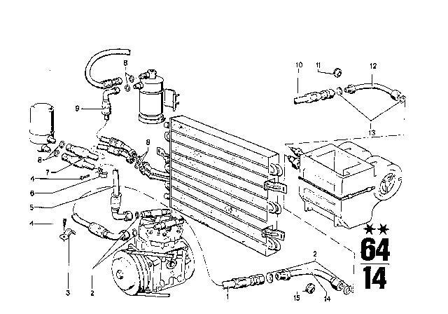 1969 BMW 2500 Hose Line Diagram for 64531353070