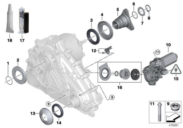 2008 BMW X5 Transfer Case Single Parts ATC Diagram
