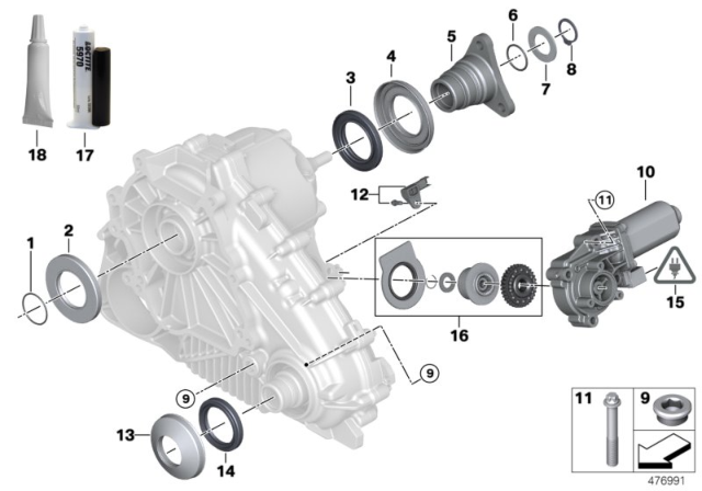 2011 BMW X5 Set Positioning Motor Diagram for 27107568267