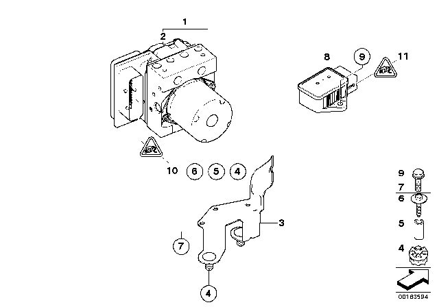 2005 BMW 525i Dsc Hydraulic Unit Diagram for 34516769708