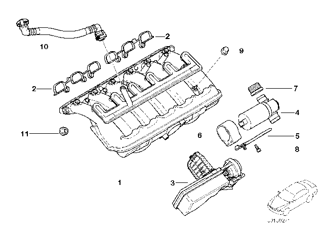 2003 BMW 325i Intake Manifold Diagram for 11617518034