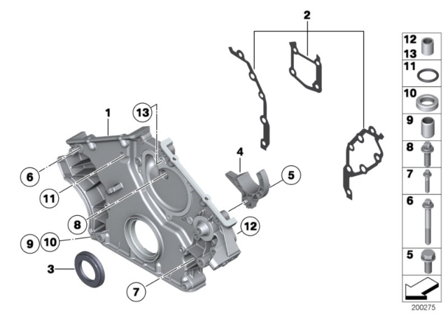 2010 BMW 760Li TIMING CASE COVER, BOTTOM Diagram for 11147589634