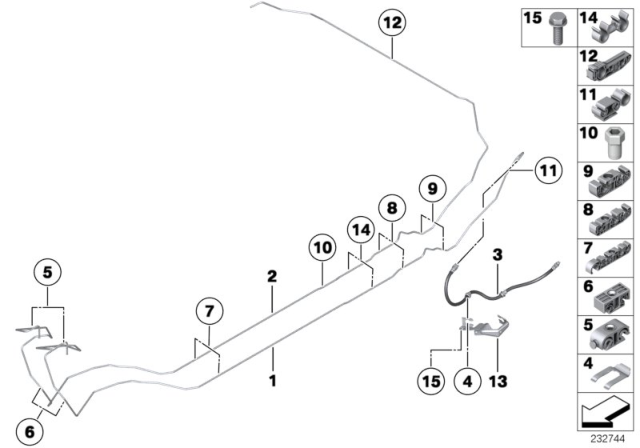 2011 BMW Z4 Brake Pipe, Rear Diagram 2