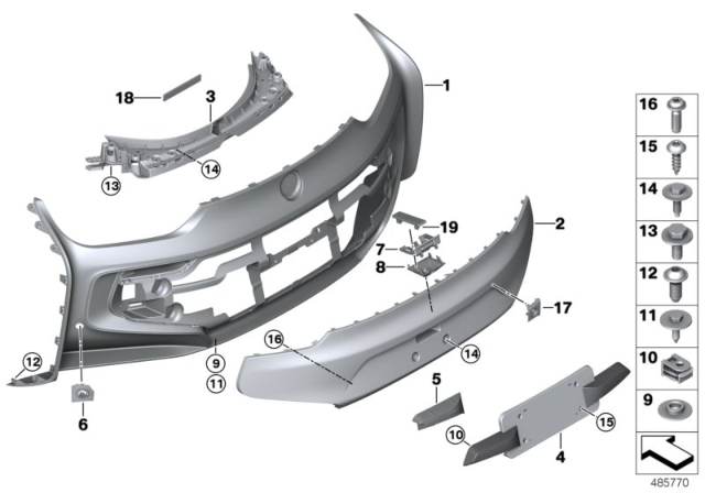 2019 BMW i8 Fixing Clamp Left Diagram for 51127491479