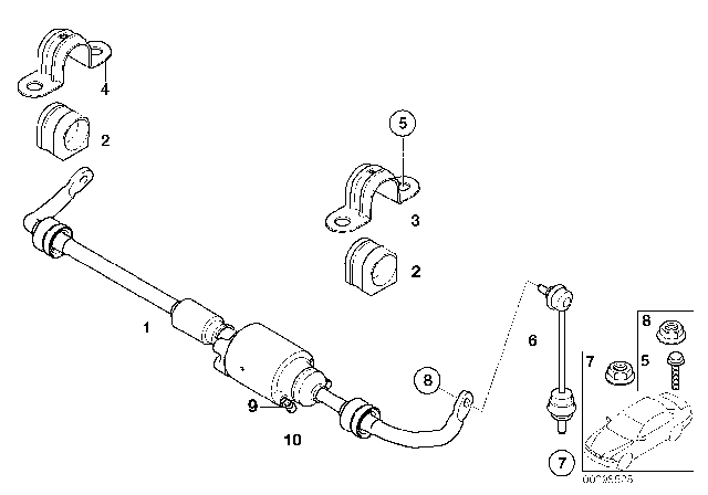 2008 BMW 750i Rear Stabilizer Bar / Dynamic Drive Diagram