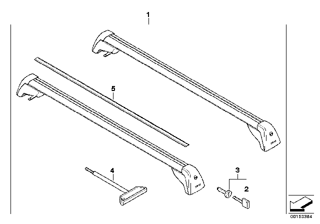 2000 BMW 540i Railing Carrier Diagram