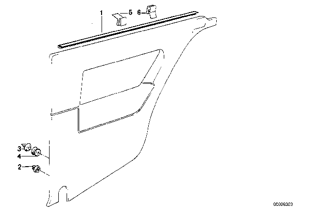 1989 BMW 325is Lateral Trim Panel Diagram 1