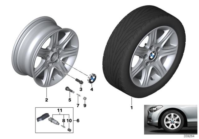 2015 BMW 228i BMW LA Wheel, Star Spoke Diagram 2