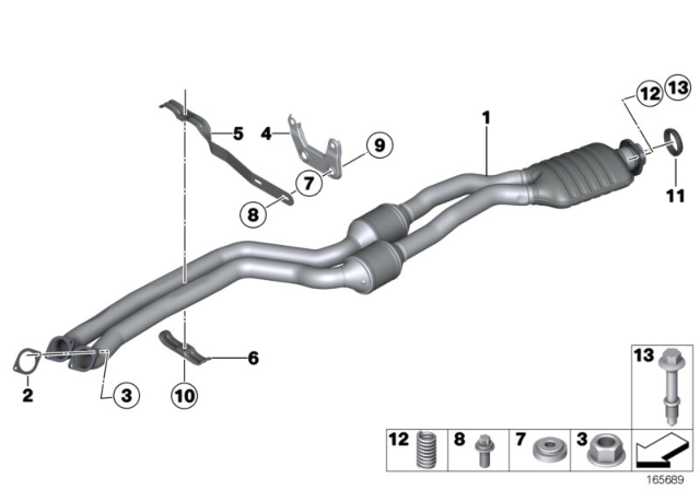 2010 BMW 135i Front Exhaust Pipe Diagram for 18307559994
