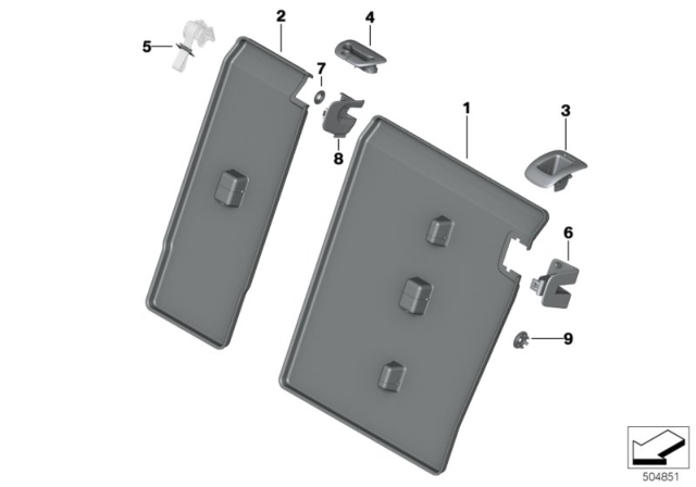 2020 BMW X6 Seat, Rear, Backrest Trims Diagram