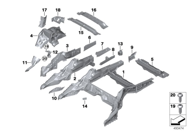 2020 BMW M8 Rear Wheelhouse / Floor Parts Diagram