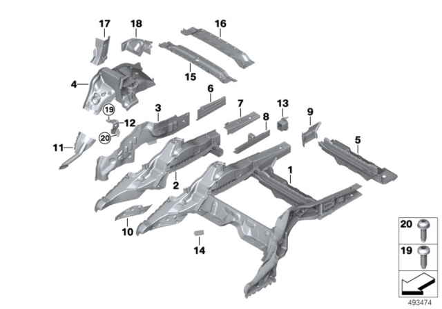 2020 BMW 840i xDrive FILLISTER HEAD SCREW Diagram for 07147475661