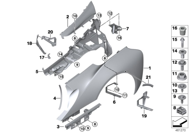 2020 BMW i8 Rear Side Panel Diagram