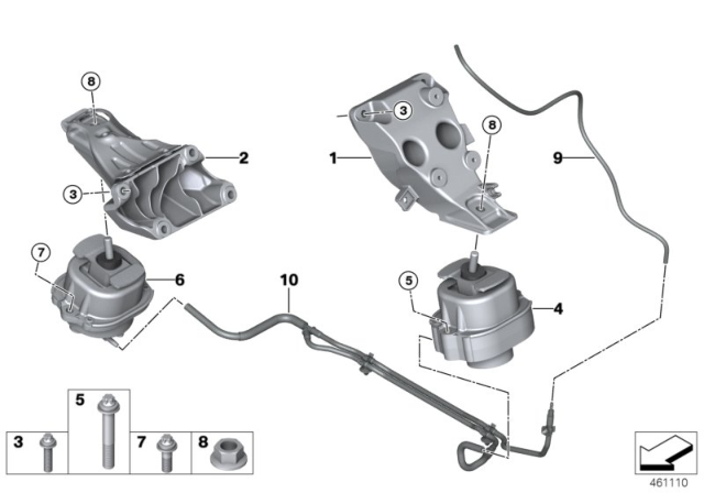 2016 BMW X5 Engine Suspension Diagram