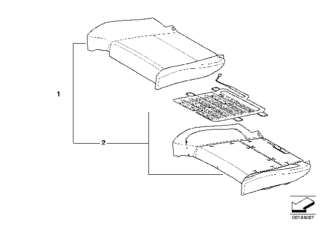 2009 BMW X5 Seat, Front, Cushion & Cover Diagram 3