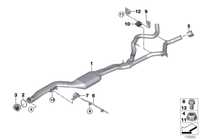 2009 BMW 335d Rubber Mounting Diagram for 18208511880