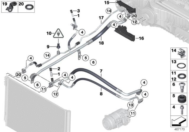 2014 BMW 535d xDrive Pressure Hose Assy Diagram for 64539248522