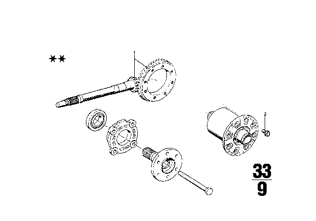 1970 BMW 2002 Differential - Crown Wheel Inst.Parts Diagram 2