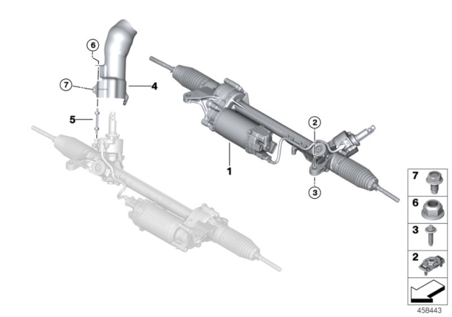 2017 BMW 740i xDrive Steering Gear, Electric Diagram for 32106882235