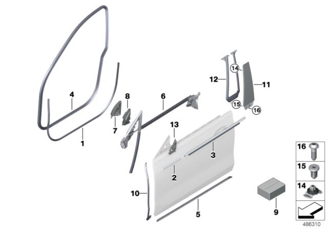 2019 BMW 640i xDrive Gran Turismo COLUMN B COVER BRACKET Diagram for 51337464164